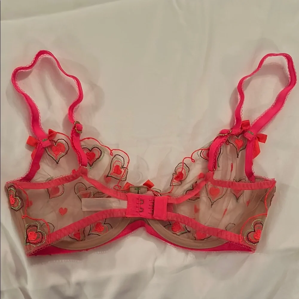 Agent Provocateur Pink and Red Lace Bra - Picture 5 of 6